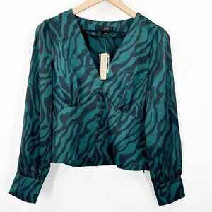 J. Crew Deep V-Neck Button Front Blouse